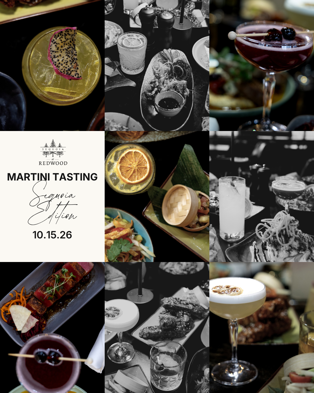 October 15 Sequoia Edition Martini Tasting at Redwood