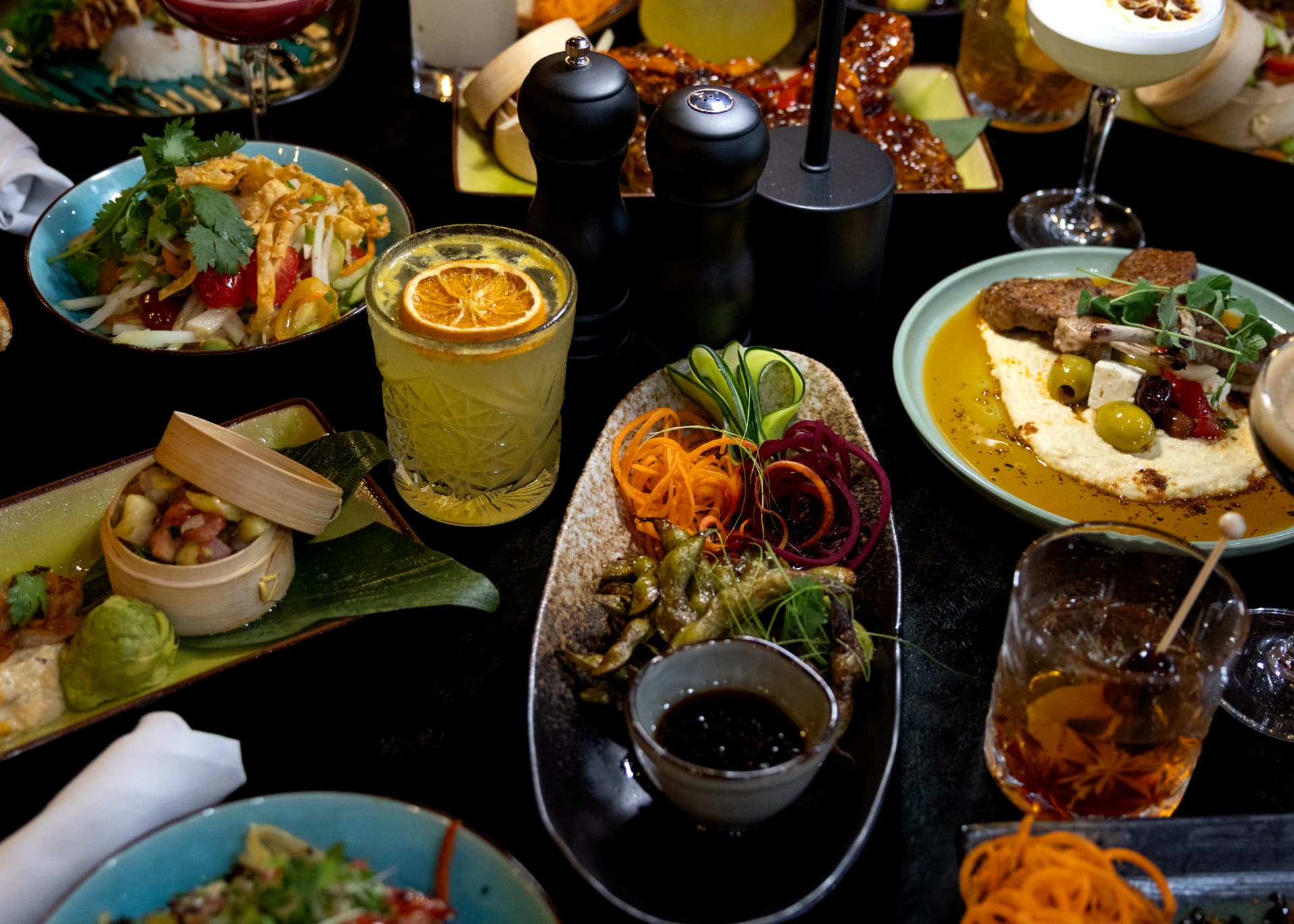 Full table of Sequoia tapas and drinks