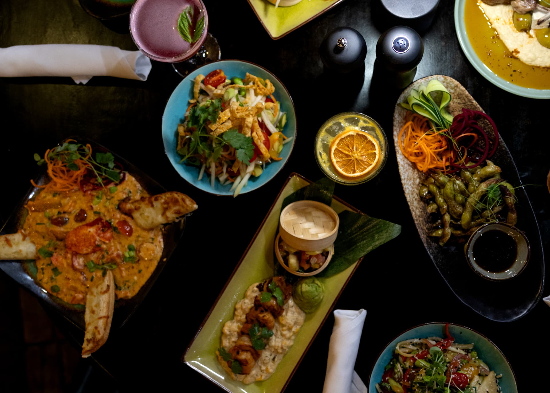 Sequoia small plates and salads shot from above