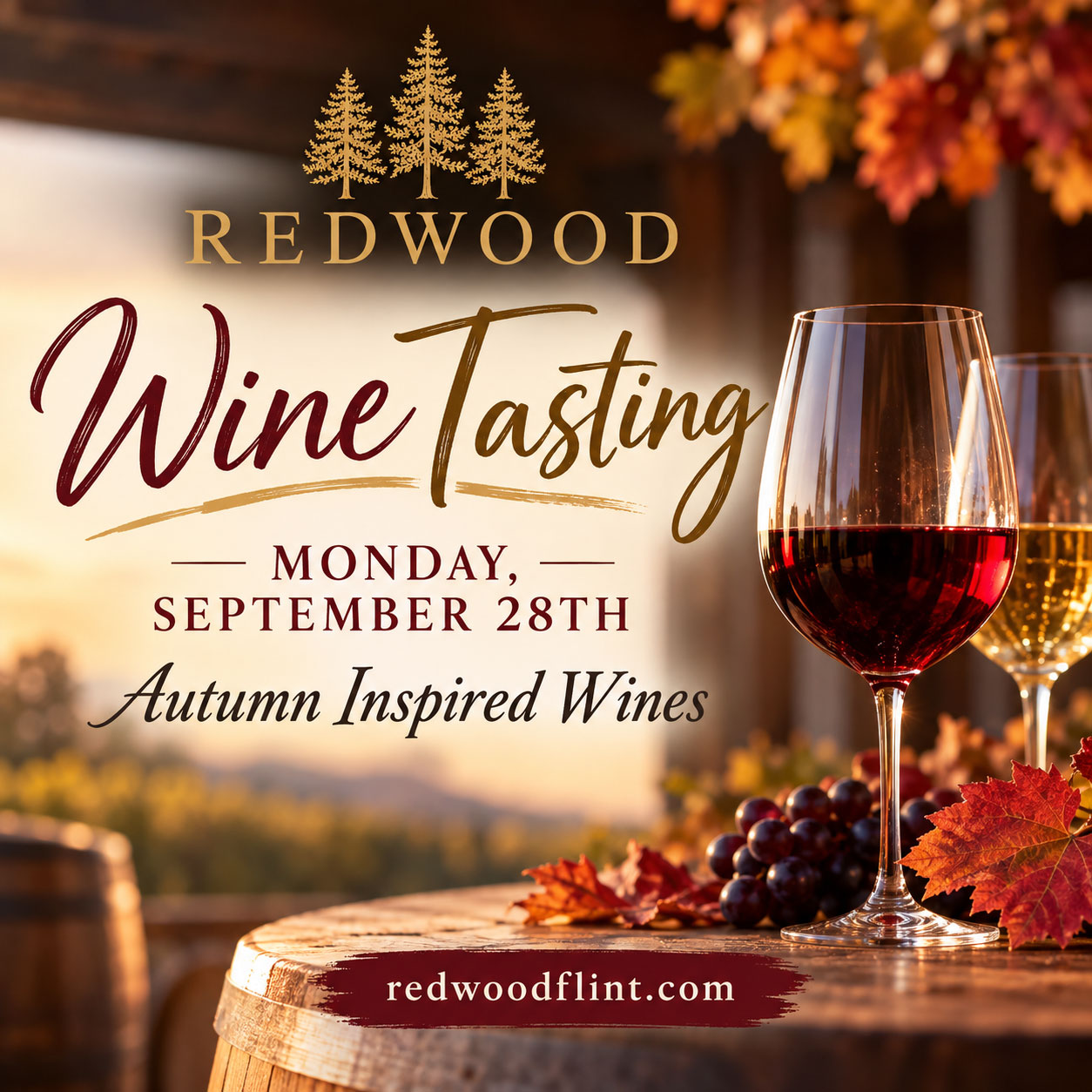 September Wine Tasting — Autumn Inspired Wines at Redwood